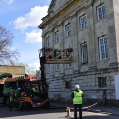Moving the car into York Castle Museum